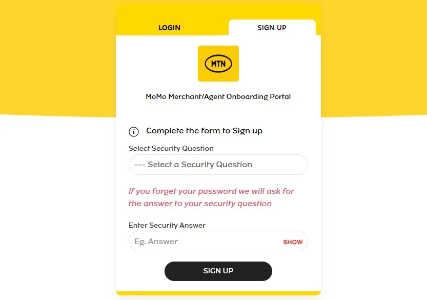 Mobile Money Agent Merchant Answer security question