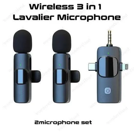 3 in 1 lavalier wireless microphone
