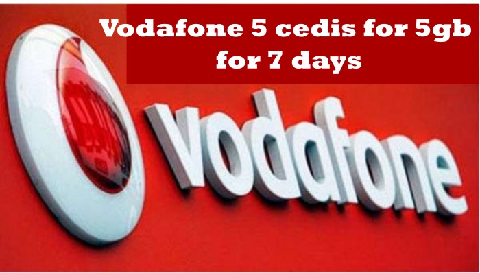 Vodafone 5 cedis for 5gb for 7 days